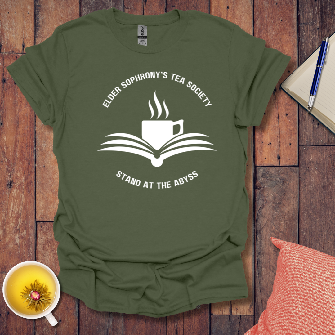 Elder Sophrony's Tea Society - Tea and Book T-Shirt