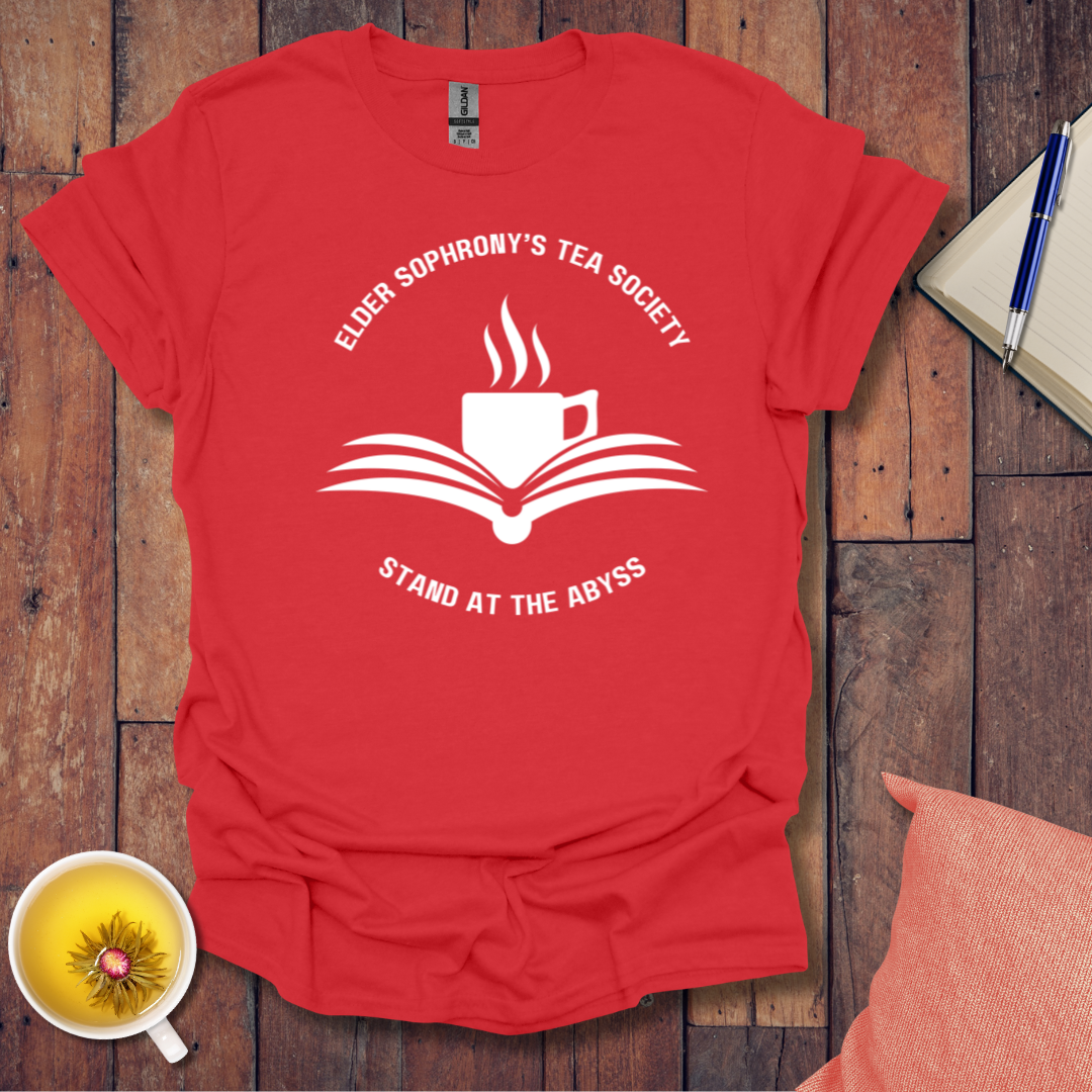 Elder Sophrony's Tea Society - Tea and Book T-Shirt