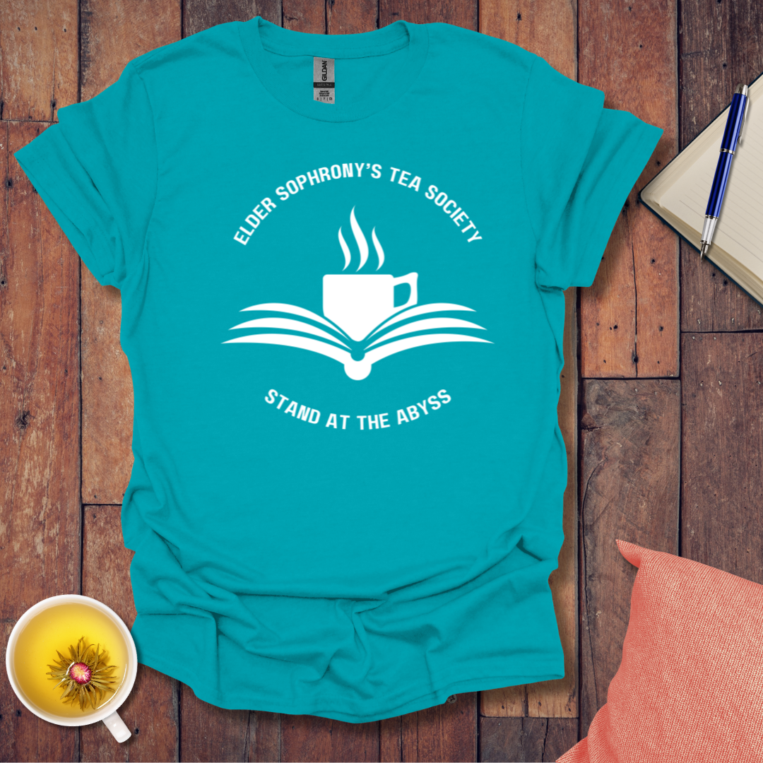Elder Sophrony's Tea Society - Tea and Book T-Shirt