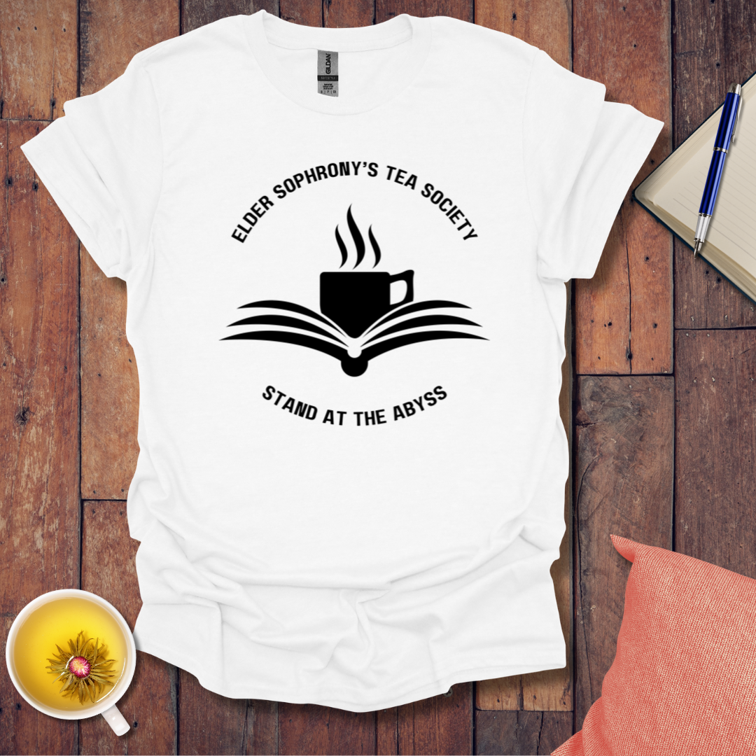 Elder Sophrony's Tea Society - Tea and Book T-Shirt